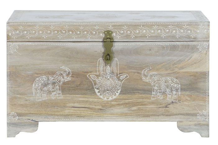 DKD Home Decor Baúl Indio Rk 22 Natural 43 x 45 x 78 cm