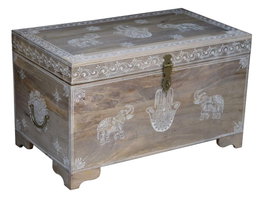 DKD Home Decor Baúl Indio Rk 22 Natural 43 x 45 x 78 cm