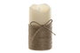 DKD Home Decor Vela Led Basicos Crema Marron 7.5 x 15 x 7.5 cm (16 Unidades)