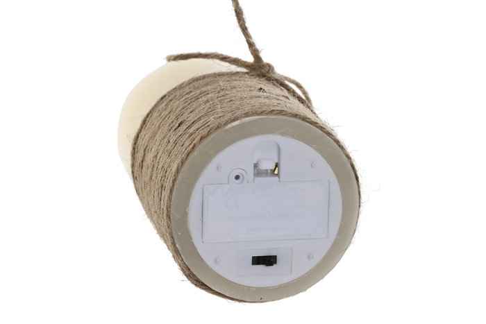 DKD Home Decor Vela Led Basicos Crema Marron 7.5 x 15 x 7.5 cm (16 Unidades)