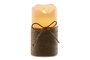 DKD Home Decor Vela Led Basicos Crema Marron 7.5 x 15 x 7.5 cm (16 Unidades)