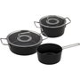 Fissler Adamant Set de 3 piezas: Sartén 24 cm, Cacerola 20 cm con tapa y Cacerola 18 cm