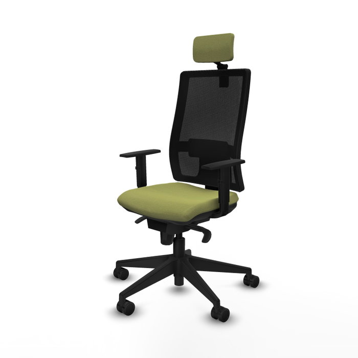 PIQUERAS Y CRESPO Silla de oficina Horna con mecanismo Sincro, Verde oliva y Negro
