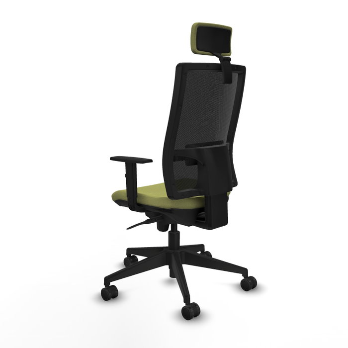 PIQUERAS Y CRESPO Silla de oficina Horna con mecanismo Sincro, Verde oliva y Negro