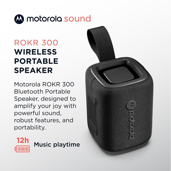 Motorola ROKR 300 Altavoz Bluetooth 7W IP67 Negro