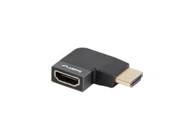Lanberg AD-HDMI-10 Adaptador HDMI Angulo Derecho HDMI Hembra a HDMI Macho, HDMI 2.1, 8K 48Gbps, HDR, Resolución 7680x4320, Aluminio Plata/Negro