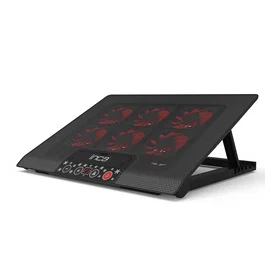 Inca INC-601GMS Base refrigeradora de 6 ventiladores, Negro, 17 pulgadas