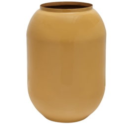 DKD Home Decor Jarrón de Hierro Lacado Mostaza 34x34x50 cm