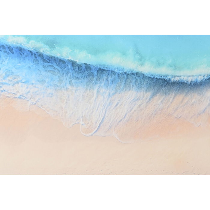 DKD Home Decor Cuadro de Cristal Templado Fotoimpreso 150x100 cm Azul y Beige