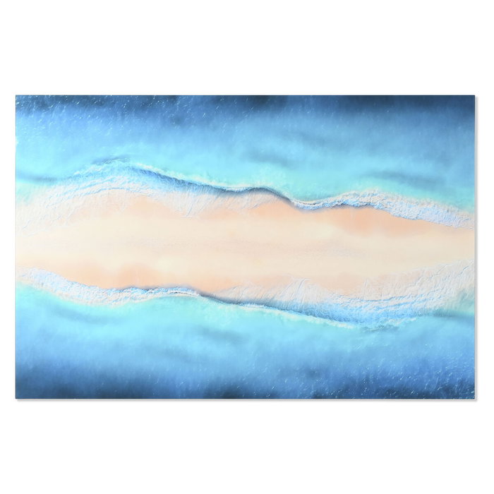 DKD Home Decor Cuadro de Cristal Templado Fotoimpreso 150x100 cm Azul y Beige