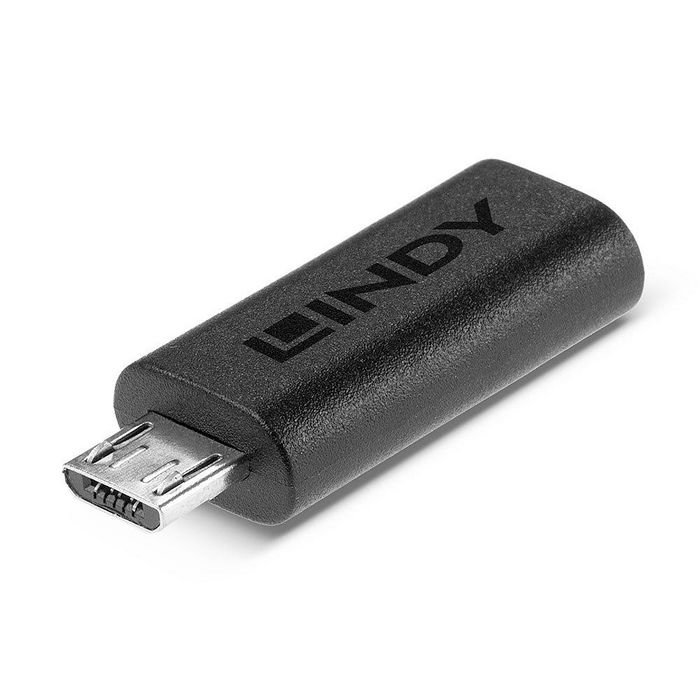 LINDY Adaptador USB 2.0 Tipo C Hembra a Micro-B Macho 41903 Negro