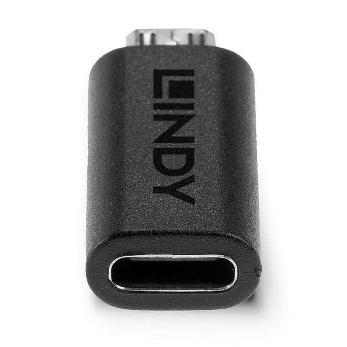 LINDY Adaptador USB 2.0 Tipo C Hembra a Micro-B Macho 41903 Negro