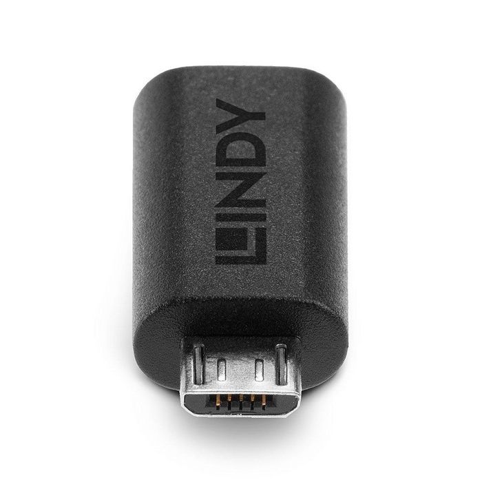 LINDY Adaptador USB 2.0 Tipo C Hembra a Micro-B Macho 41903 Negro