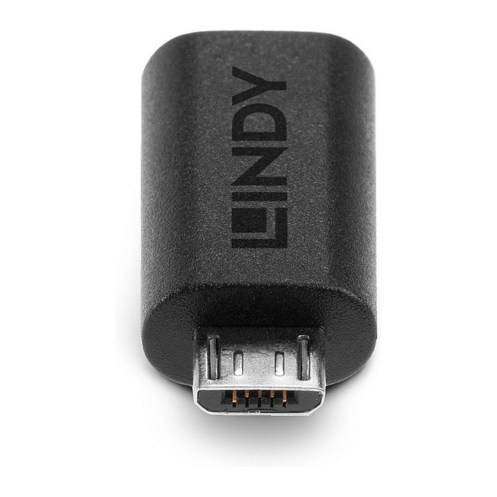 LINDY Adaptador USB 2.0 Tipo C Hembra a Micro-B Macho 41903 Negro