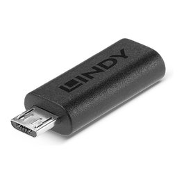 LINDY Adaptador USB 2.0 Tipo C Hembra a Micro-B Macho 41903 Negro