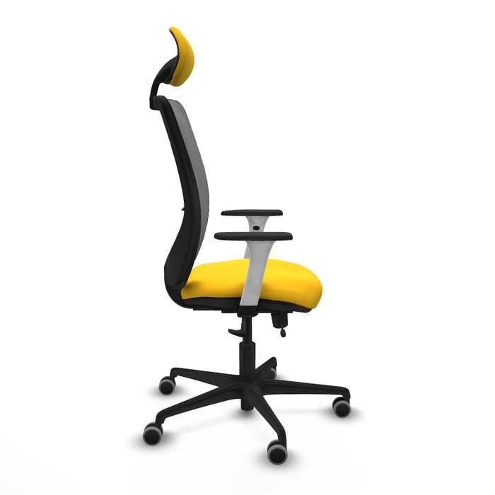 PIQUERAS Y CRESPO Silla de oficina Zulema con mecanismo Sincro/Traslack, Amarillo y Gris