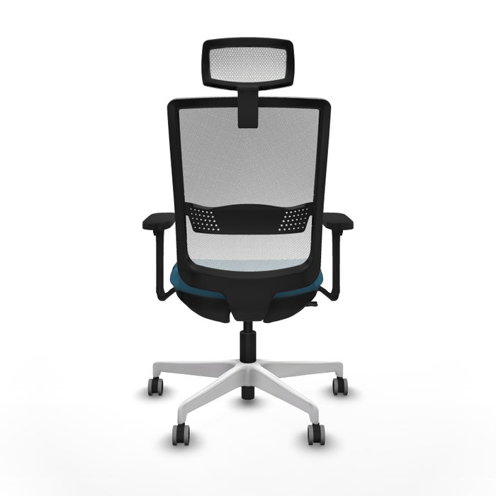 PIQUERAS Y CRESPO Silla de oficina Haches con mecanismo Sincro/Traslack Verde petróleo y Blanco PIQUERAS Y CRESPO Silla de oficina Haches con mecanismo Sincro/Traslack Verde petróleo y Blanco