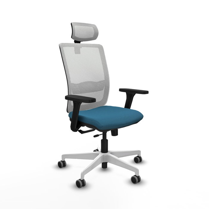 PIQUERAS Y CRESPO Silla de oficina Haches con mecanismo Sincro/Traslack Verde petróleo y Blanco PIQUERAS Y CRESPO Silla de oficina Haches con mecanismo Sincro/Traslack Verde petróleo y Blanco