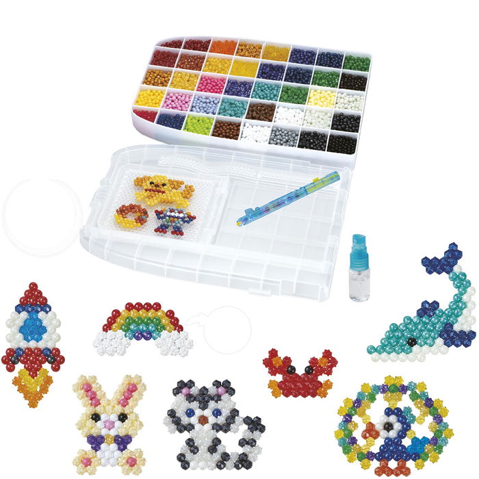 Aquabeads Mochila Expertos Creadores 31993 con Más de 1000 Abalorios en 40 Colores y FlipTray para Llevar a Todas Partes