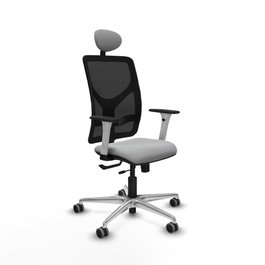 PIQUERAS Y CRESPO Silla de oficina Motilla con mecanismo Sincro/Traslack, Gris claro y Negro