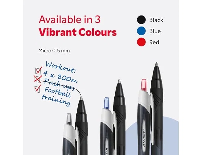 Uni-Ball Jetstream Sport SXN-150E Retráctil 1.0mm Azul (Set de 12) | Tinta Híbrida