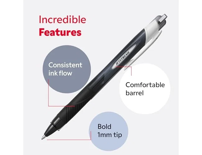 Uni-Ball Jetstream Sport SXN-150E Retráctil 1.0mm Azul (Set de 12) | Tinta Híbrida