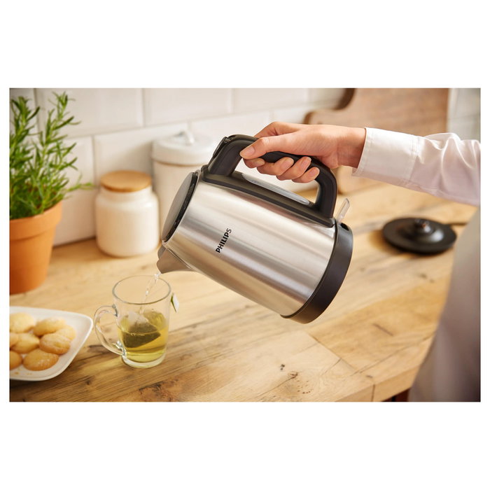 Philips Daily Collection HD9350/90 Hervidor de Agua Eléctrico, 1.7 L, 2200 W, Acero Inoxidable
