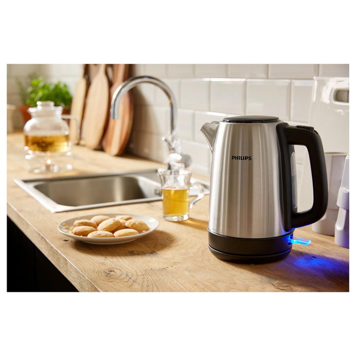 Philips Daily Collection HD9350/90 Hervidor de Agua Eléctrico, 1.7 L, 2200 W, Acero Inoxidable