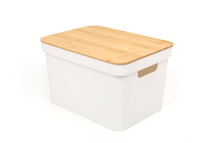 Confortime Caja Organizadora Multiusos Rectangular Plástico Tapa Bambú L 36x27x23 cm (6 Unidades) Confortime Caja Organizadora Multiusos Rectangular Plástico Tapa Bambú L 36x27x23 cm (6 Unidades)