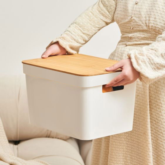 Confortime Caja Organizadora Multiusos Rectangular Plástico Tapa Bambú L 36x27x23 cm (6 Unidades) Confortime Caja Organizadora Multiusos Rectangular Plástico Tapa Bambú L 36x27x23 cm (6 Unidades)