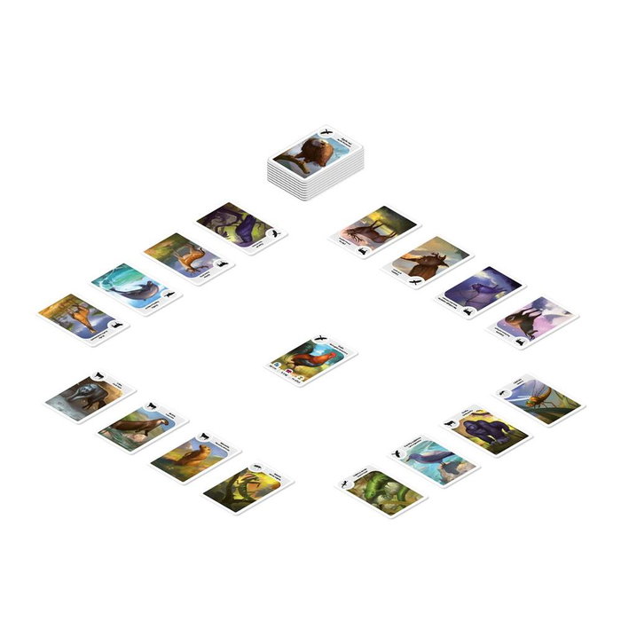 Monolith CARDANIMES Juego de Mesa Cardline Animales - Juego de Cartas Educativo Familiar con 110 Cartas de Animales para Niños de +7 años, 2-8 Jugadores