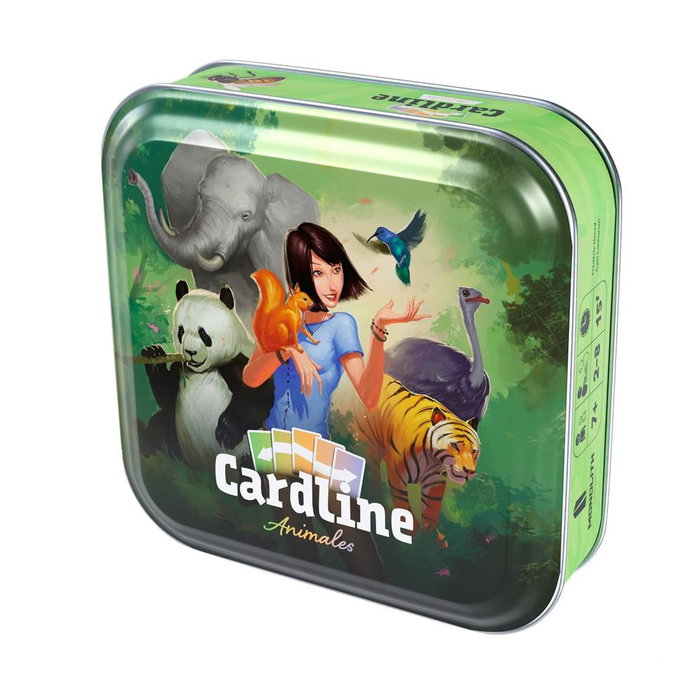 Monolith CARDANIMES Juego de Mesa Cardline Animales - Juego de Cartas Educativo Familiar con 110 Cartas de Animales para Niños de +7 años, 2-8 Jugadores