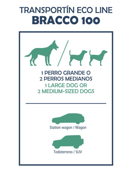 Nayeco Transportin Ecoline Bracco 100 100x60x65 cm - Transportín Resistente y Sostenible para Mascotas