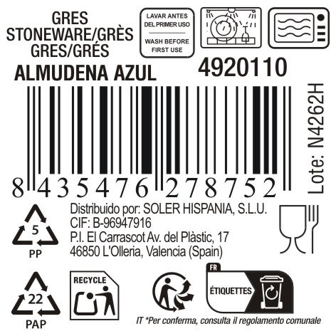 La Mediterranea Taza 90cc Azul Almudena