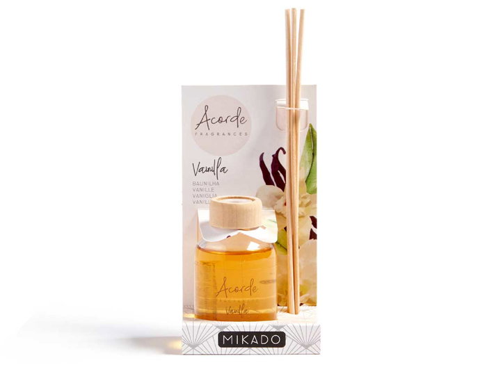Acorde Mikado 50 ml Vainilla con Varilla, Aroma Duradero, Difusor de Fragancia para el Hogar, 7x5x17 cm (Set de 12)