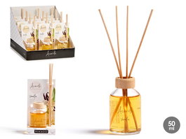 Acorde Mikado 50 ml Vainilla con Varilla, Aroma Duradero, Difusor de Fragancia para el Hogar, 7x5x17 cm (Set de 12)