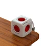 Segula Powercube Extended - Adaptador y Inversor de Corriente Universal, Interior 220-240V, AC1-to-AC2, 5 Salidas, 2500 A, Rojo