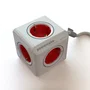 Segula Powercube Extended - Adaptador y Inversor de Corriente Universal, Interior 220-240V, AC1-to-AC2, 5 Salidas, 2500 A, Rojo