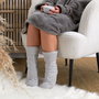 Sensly Calcetines Sherpa Cocooning Gris para Mujer Talla 36/41 con Suela Antideslizante