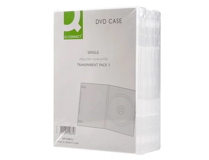 Q-connect Caja DVD transparente pack de 5 unidades