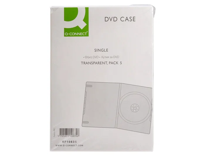 Q-connect Caja DVD transparente pack de 5 unidades
