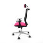 PIQUERAS Y CRESPO Silla de oficina Mardos con mecanismo Sincro/Traslack, Rosa y Negro