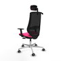 PIQUERAS Y CRESPO Silla de oficina Mardos con mecanismo Sincro/Traslack, Rosa y Negro