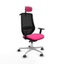 PIQUERAS Y CRESPO Silla de oficina Mardos con mecanismo Sincro/Traslack, Rosa y Negro