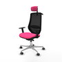 PIQUERAS Y CRESPO Silla de oficina Mardos con mecanismo Sincro/Traslack, Rosa y Negro