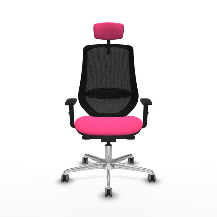 PIQUERAS Y CRESPO Silla de oficina Mardos con mecanismo Sincro/Traslack, Rosa y Negro