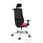 PIQUERAS Y CRESPO Silla de oficina Mardos con mecanismo Sincro/Traslack, Rosa y Negro