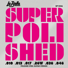 Juego de Cuerdas para Guitarra Eléctrica La Bella Super Polished Regular 1-46