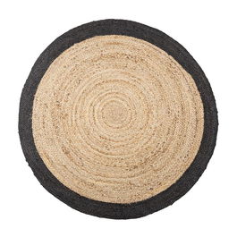 Atmosphera Alfombra Arpillera Yute Natural / Negro Ø120 cm
