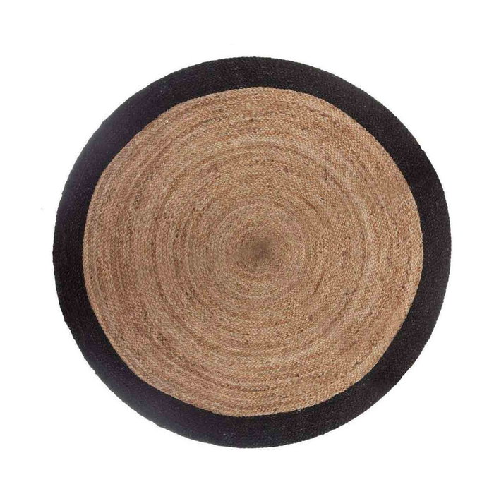 Atmosphera Alfombra de arpillera negra Ø120 cm